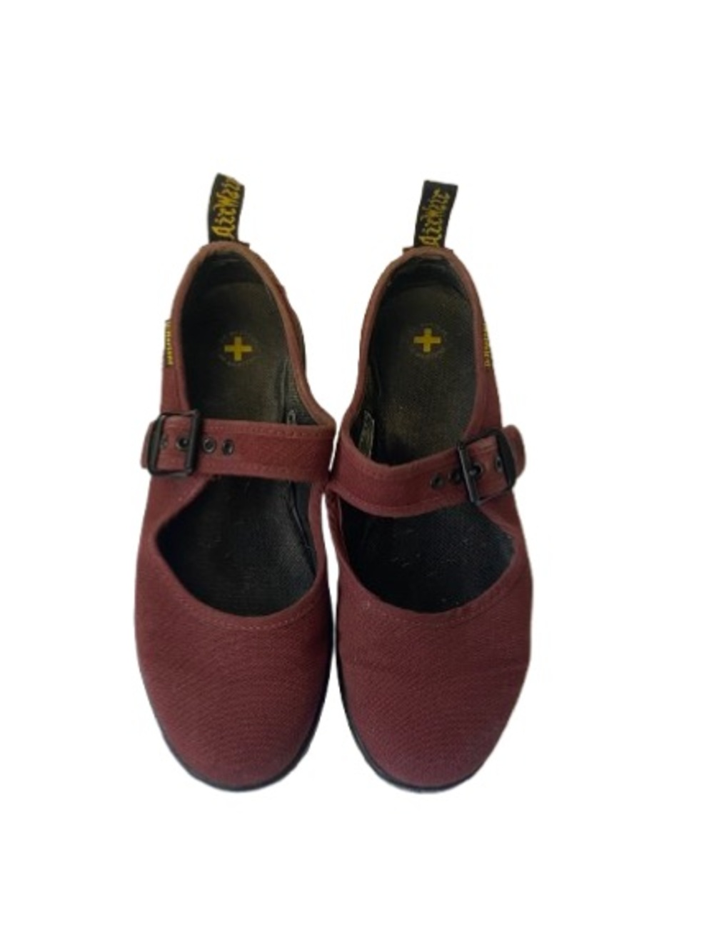 Dr. Martens Wine Red Canvas Mary Jane T-Strap Shoes Women's 8